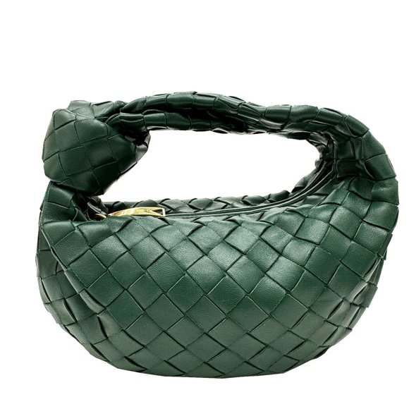 BOTTEGA VENETA Handbags - BOTTEGA VENETA Jody Handbag, Lambsun Calfskin, 651876, Intrecciato, Dark Gree...
